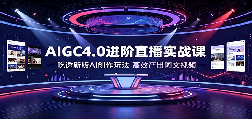 AIGC4.0进阶直播实战课:吃透新版AI创作玩法,高效产出图文视频-好耶资源