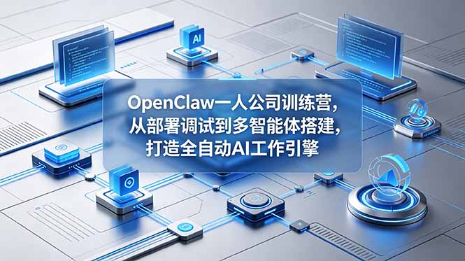 OpenClaw 一人公司训练营,从部署调试到多智能体搭建,打造全自动 AI 工作引擎-好耶资源