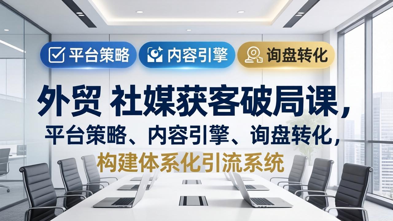外贸 社媒获客破局课，平台策略、内容引擎、询盘转化，构建体系化引流系统(更新26年3月-好耶资源