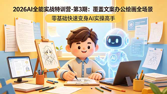 2026AI全能实战特训营-第3期:覆盖文案办公绘画全场景 零基础快速变身AI实操高手-好耶资源