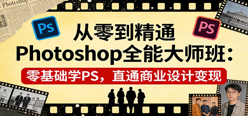 从零到精通Photoshop全能大师班：零基础学PS，直通商业设计变现-好耶资源
