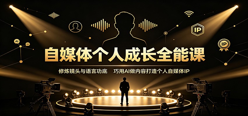 自媒体个人成长全能课:修炼镜头与语言功底,巧用AI做内容打造个人自媒体IP-好耶资源