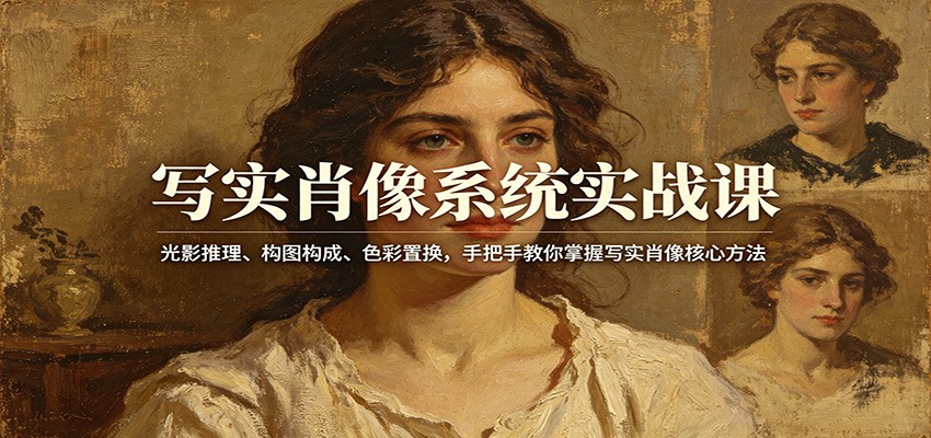 写实肖像系统实战课：光影推理、构图构成、色彩置换，手把手教你掌握写实肖像核心方法-好耶资源