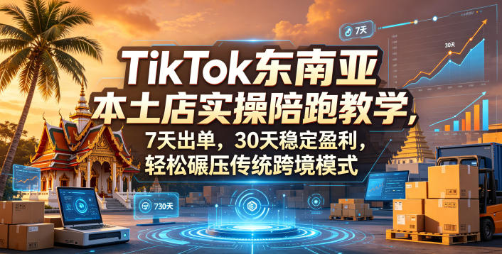 TikTok东南亚本土店实操陪跑教学，7天出单，30天稳定盈利，轻松碾压传统跨境模式(更新0516)-好耶资源