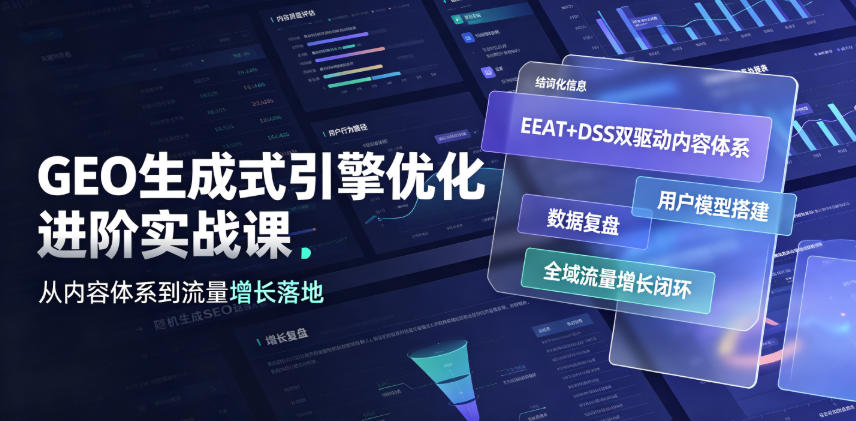 GEO生成式引擎优化进阶实战课｜EEAT+DSS双驱动内容体系、用户模型搭建、数据复盘、全域流量增长闭环落地教程-好耶资源