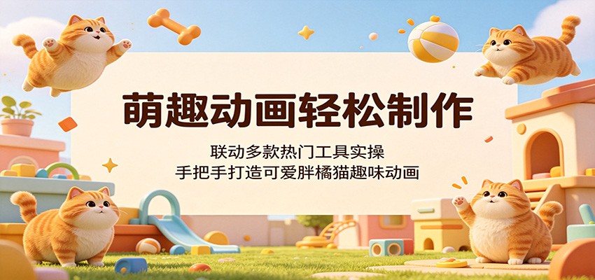 萌趣动画轻松制作，联动多款热门工具实操，手把手打造可爱胖橘猫趣味动画-好耶资源