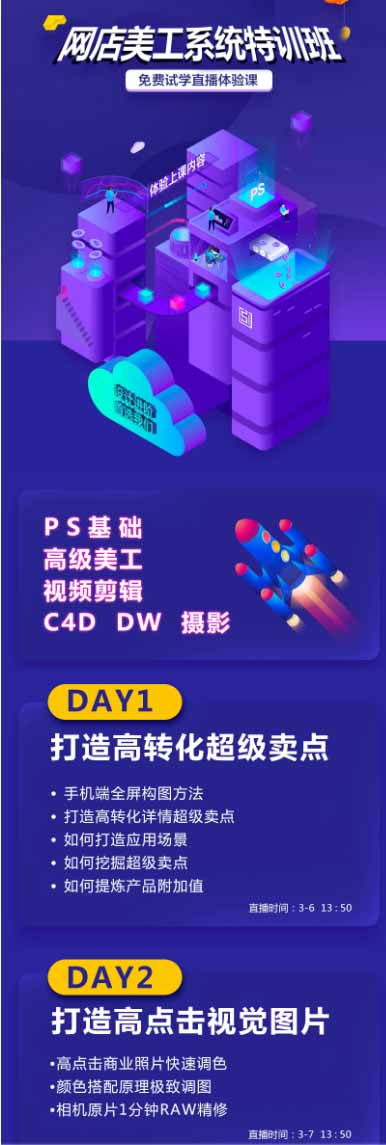 网店美工系统精英班-7月:PS基础×主图设计×海报实战×详情页×首页装修×产品修图×视频剪辑×人像精修。-好耶资源