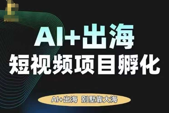 AI·TikTok AI+出海短视频项目孵化，陪你从0-1借助AI实现出海变现-好耶资源