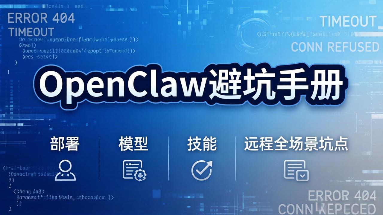 OpenClaw避坑手册：部署+模型+技能+远程全场景坑点，一次性给你说全，少走弯路-好耶资源