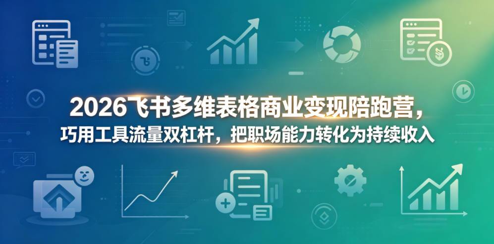 2026飞书多维表格商业变现陪跑营，巧用工具流量双杠杆，把职场能力转化为持续收入-好耶资源