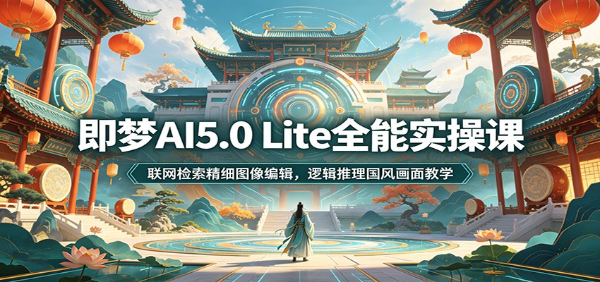 即梦AI5.0 Lite全能实操课：联网检索精细图像编辑，逻辑推理国风画面教学-好耶资源