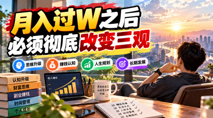 某公众号付费文章：月入过W之后，必须彻底改变三观-好耶资源