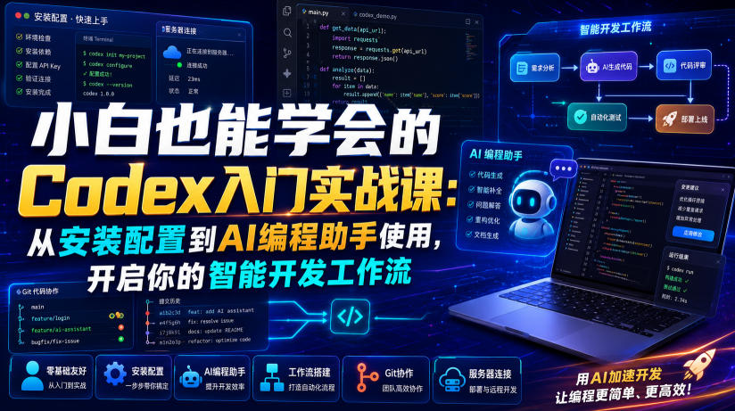 小白也能学会的Codex入门实战课:从安装配置到AI编程助手使用,开启你的智能开发工作流-好耶资源