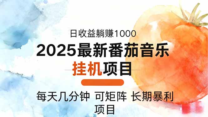 2025年最新番茄音乐人挂机项目，每天几分钟，月入1000＋，可矩阵，一台…-好耶资源