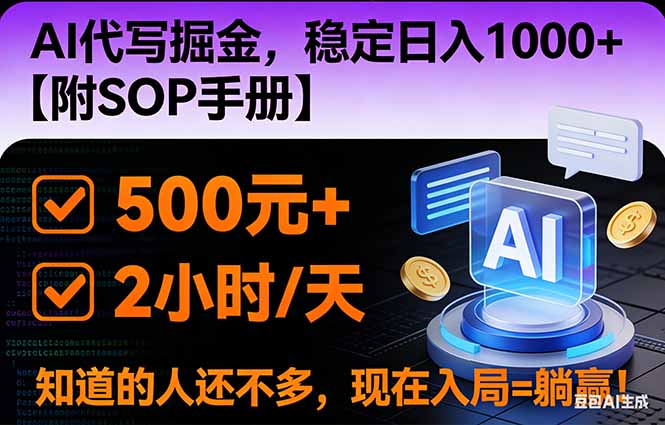 2026风口项目,AI代写掘金，稳定日入1000+，掌握核心技能【附SOP手册】-好耶资源