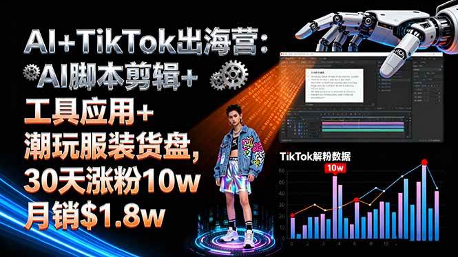 （16108期）AI+TikTok出海营:AI脚本剪辑+工具应用+潮玩服装货盘,30天涨粉10w月销$1.8w-好耶资源