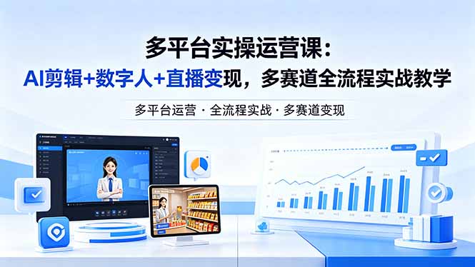 某团队多平台实操运营课-更新26年4月20：AI剪辑+数字人+直播变现，多赛道全流程实战教学-好耶资源