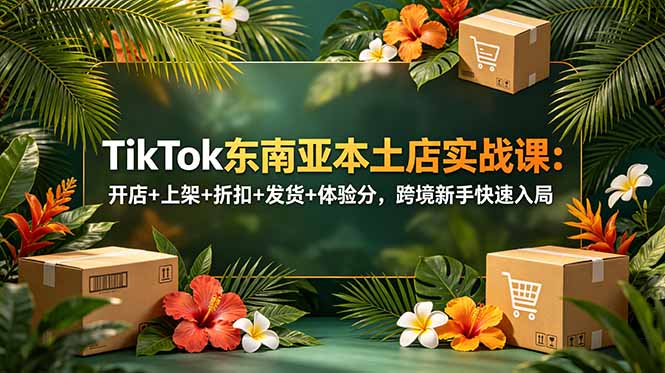 TikTok东南亚本土店实战课:开店+上架+折扣+发货+体验分,跨境新手快速入局-好耶资源