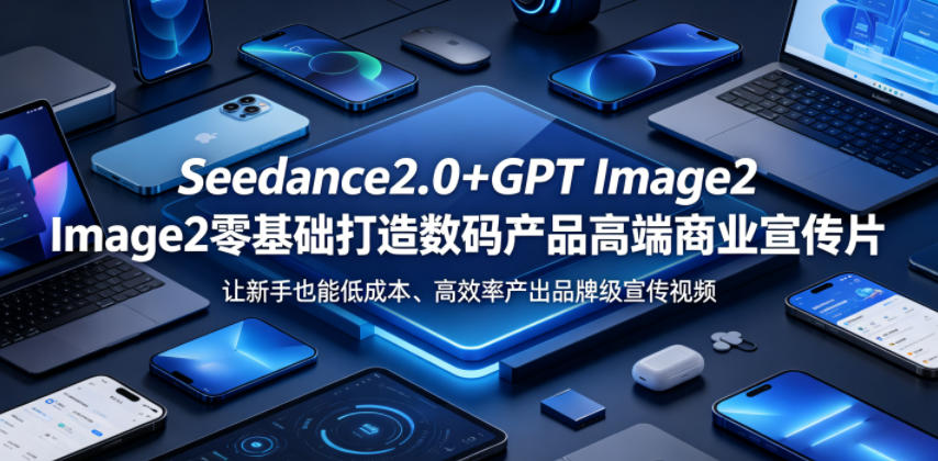 Seedance2.0+GPT Image2零基础打造数码产品高端商业宣传片，让新手也能低成本、高效率产出品牌级宣传视频-好耶资源