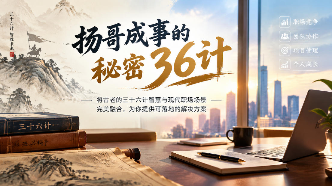 扬哥成事的秘密36计,将古老的三十六计智慧与现代职场场景完美融合,为你提供可落地的解决方案-好耶资源