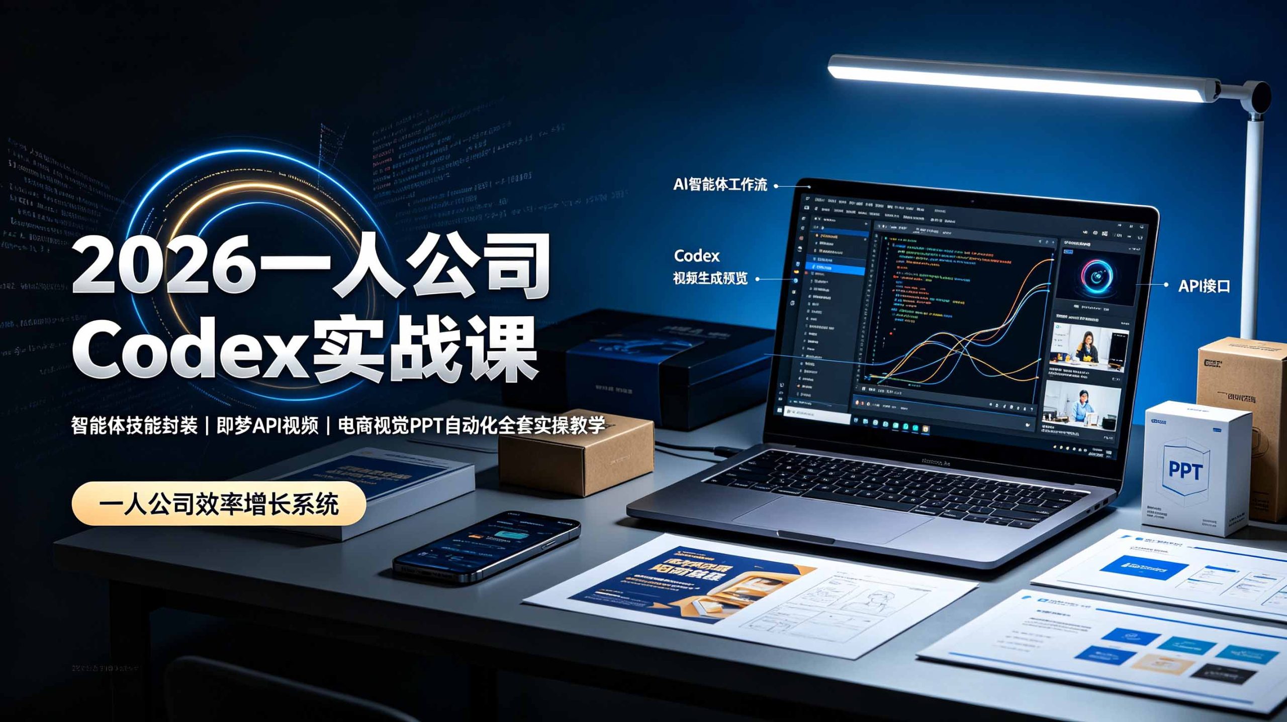 2026一人公司Codex实战课◆智能体技能封装｜即梦API视频｜电商视觉PPT自动化全套实操教学-好耶资源