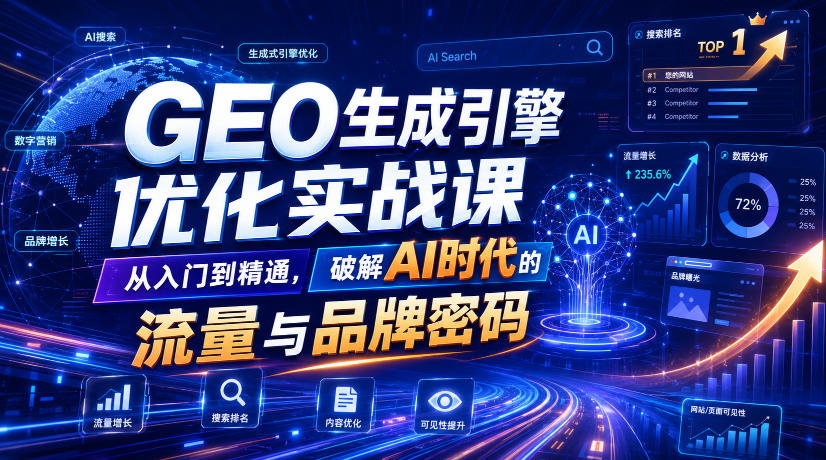 GEO生成引擎优化实战课,从入门到精通,破解AI时代的流量与品牌密码-好耶资源