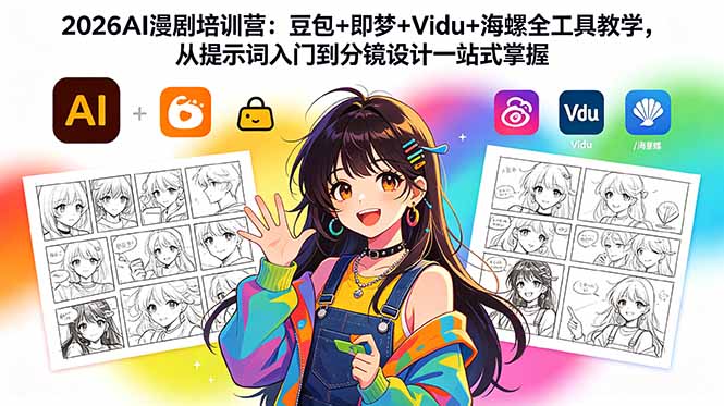2026AI漫剧培训营：豆包+即梦+Vidu+海螺全工具教学，从提示词入门到分镜设计一站式掌握-好耶资源
