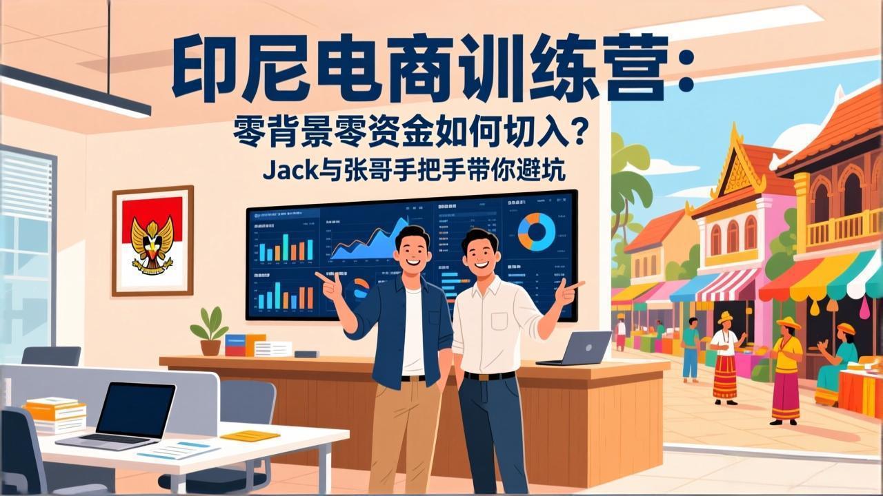 印尼电商训练营：零背景零资金如何切入？Jack与张哥手把手带你避坑-好耶资源