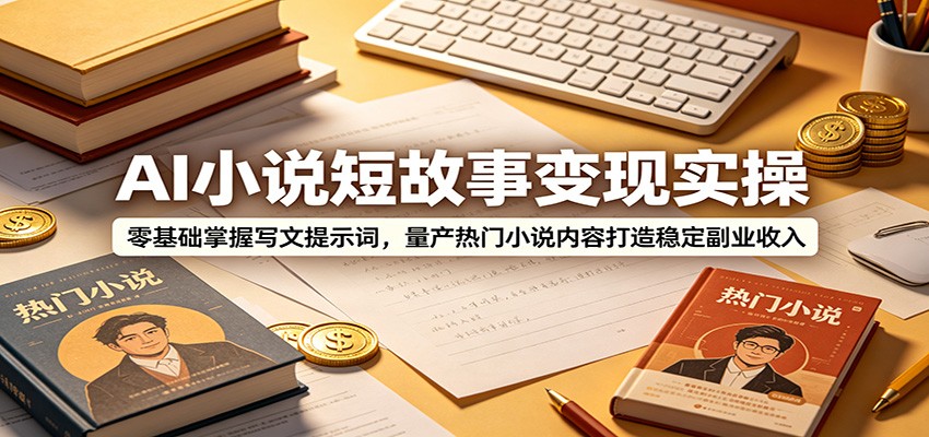 AI小说短故事变现实操：零基础掌握写文提示词，量产热门小说内容打造稳定副业收入-好耶资源