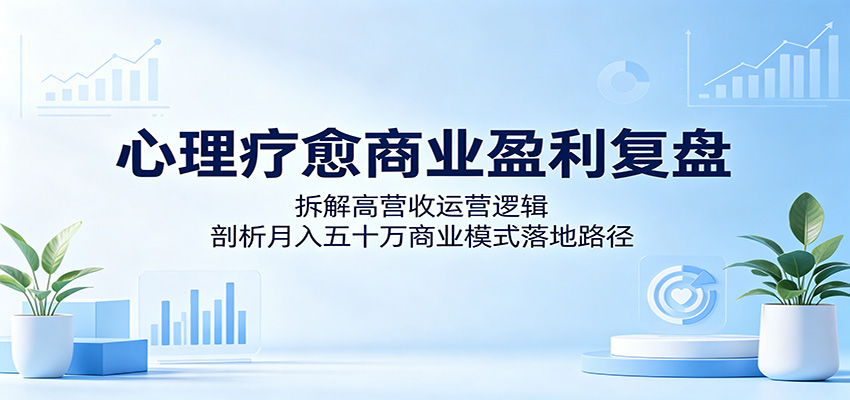 心理疗愈商业盈利复盘：拆解高营收运营逻辑，剖析月入五十万商业模式落地路径-好耶资源