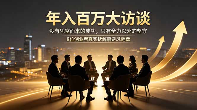 年入百万大访谈:没有凭空而来的成功,只有全力以赴的坚守,8位创业者真实拆解逆风翻盘路-好耶资源