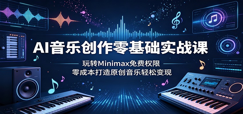AI音乐创作零基础实战课：玩转Minimax免费权限，零成本打造原创音乐轻松变现-好耶资源