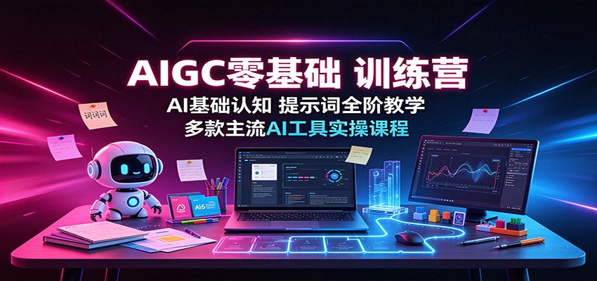 AIGC零基础训练营：AI基础认知，提示词全阶教学，多款主流AI工具实操课程-好耶资源
