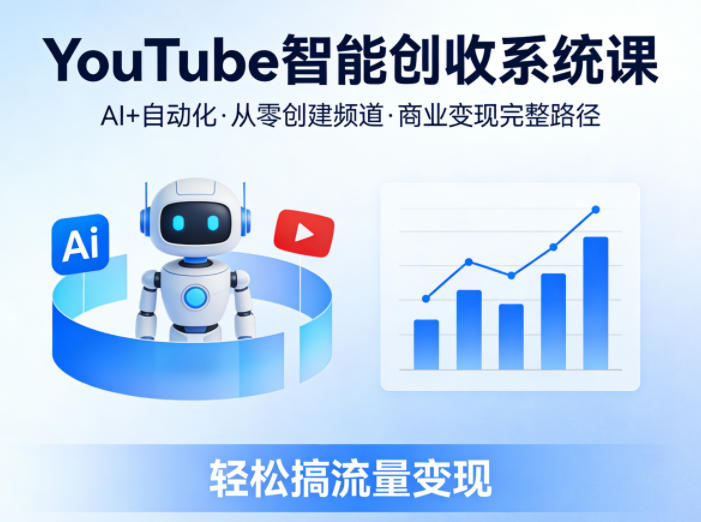 YouTube智能创收系统课,AI+自动化,从零创建YouTube频道并实现商业变现的完整路径,轻松搞流量变现-好耶资源