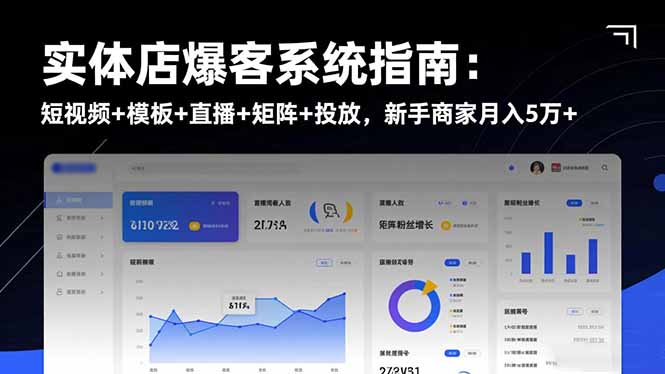 实体店爆客系统指南：短视频+模板+直播+矩阵+投放，新手商家月入5万+-好耶资源