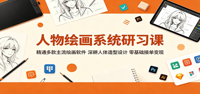 人物绘画系统研习课：精通多款主流绘画软件，深耕人体造型设计，零基础接单变现-好耶资源