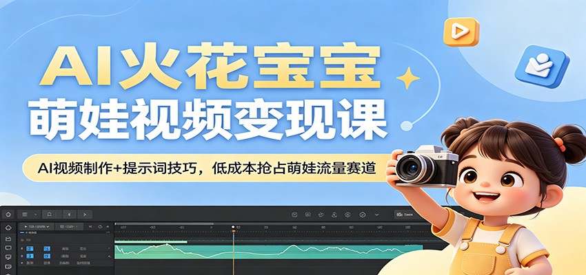 AI火花宝宝萌娃视频变现课：AI视频制作+提示词技巧，低成本抢占萌娃流量赛道-好耶资源