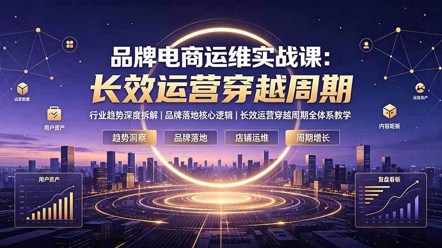 品牌电商运维实战课：行业趋势深度拆解｜品牌落地核心逻辑｜长效运营穿越周期全体系教学-好耶资源