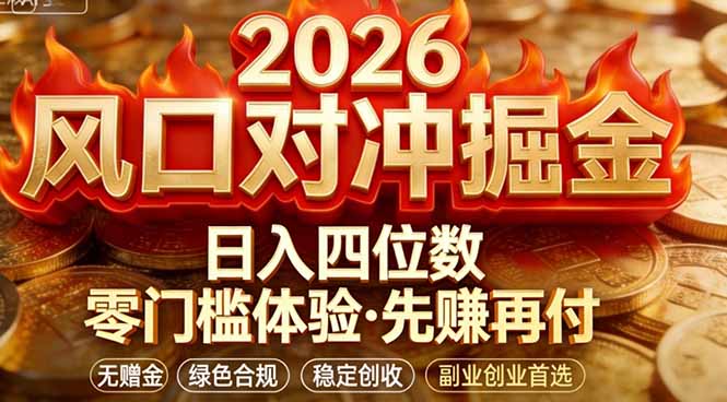 2026美金对冲套利，无赠金对冲策略保驾护航，低门槛易上手实操。单人单日收益2000+-好耶资源
