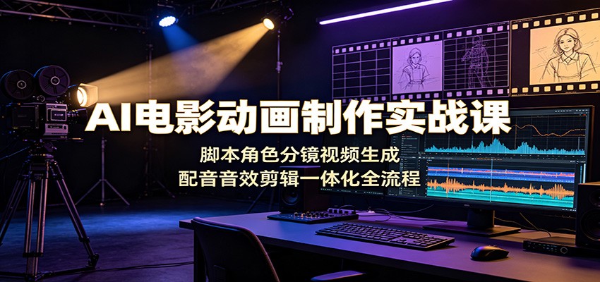 AI电影动画制作实战课：脚本角色分镜视频生成，配音音效剪辑一体化全流程-好耶资源