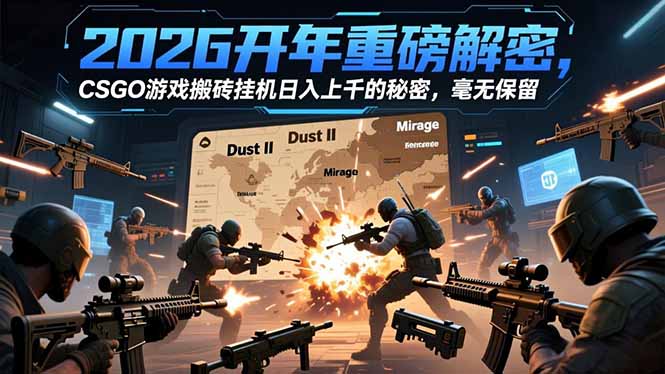 2026开年重磅解密，CSGO游戏搬砖挂机日入上千的秘密，毫无保留-好耶资源