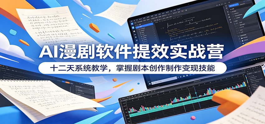 AI漫剧软件提效实战营：十二天系统教学，掌握剧本创作制作变现技能-好耶资源