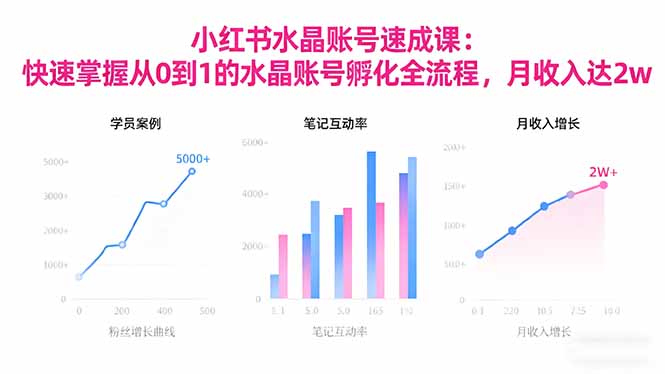 2025小红书水晶账号速成课：快速掌握从0-1水晶账号孵化全流程，月收入达2w-好耶资源