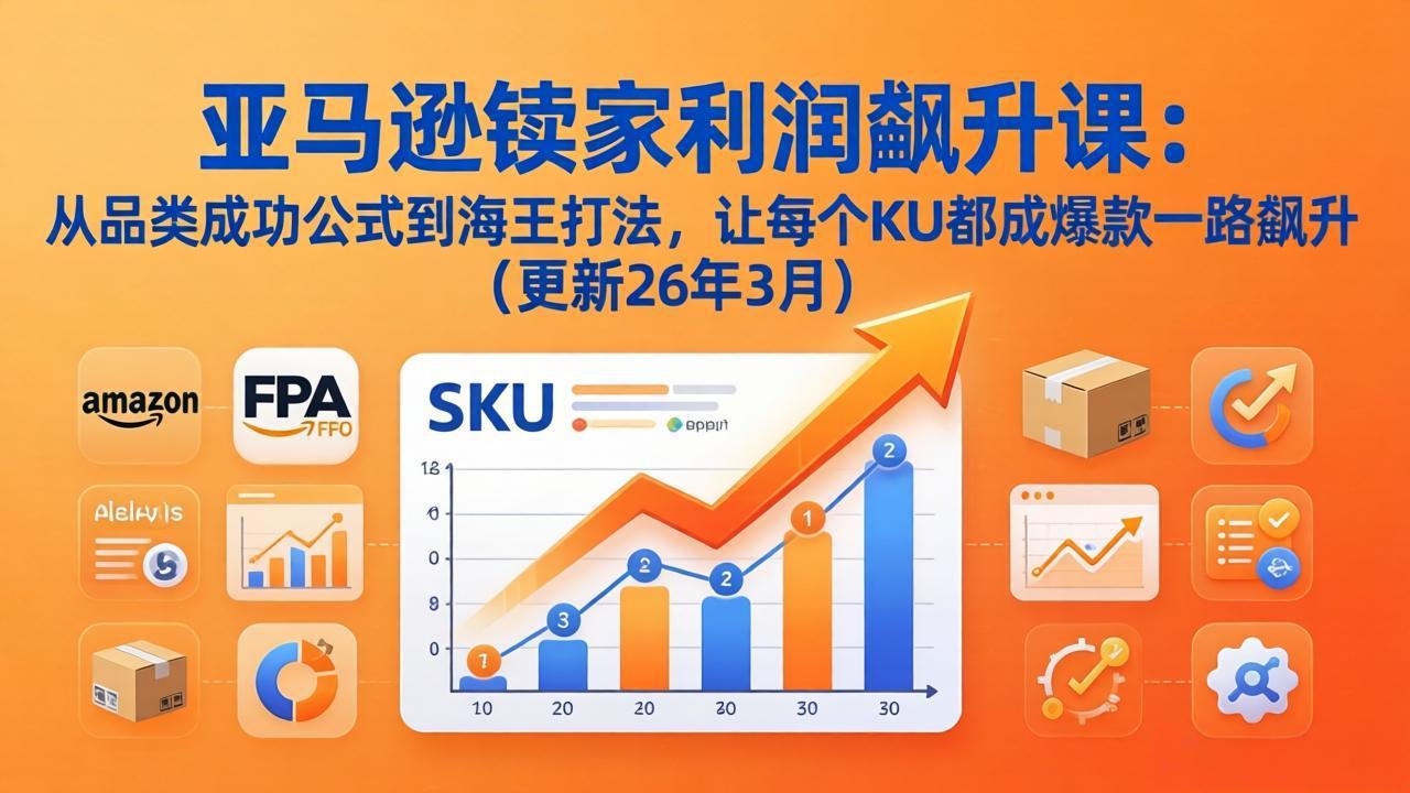 亚马逊卖家利润飙升课：从品类成功公式到海王打法，让每个SKU都成爆款一路飙升(更新26年3月-好耶资源