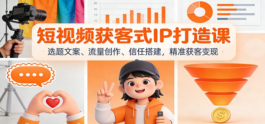 短视频获客式IP打造课：选题文案、流量创作、信任搭建，精准获客变现-好耶资源