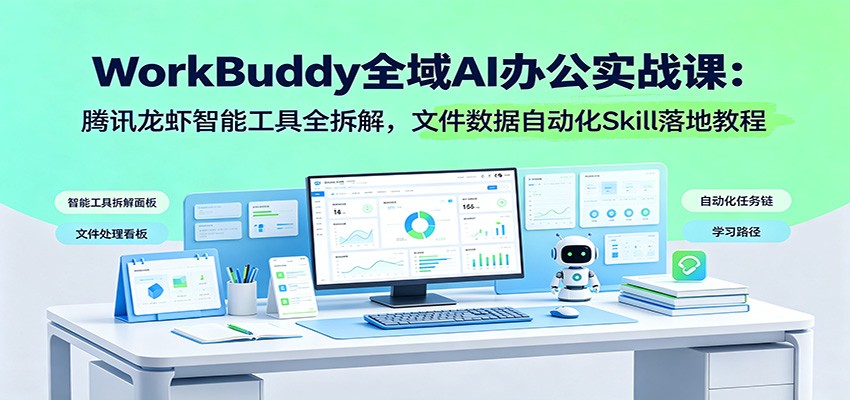 WorkBuddy全域AI办公实战课:腾讯龙虾智能工具全拆解,文件数据自动化Skill落地教程-好耶资源