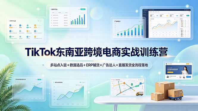 TikTok东南亚跨境电商实战训练营:多站点入驻+数据选品+ERP铺货+广告达人+直播发货全流程落地-好耶资源
