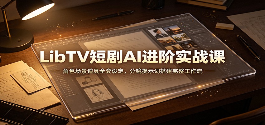 LibTV短剧AI进阶实战课：角色场景道具全套设定，分镜提示词搭建完整工作流-好耶资源