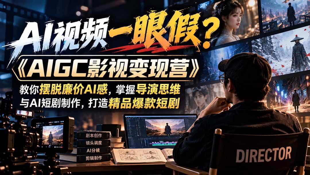(21133期)【无水印】AI视频一眼假?《AIGC影视变现营》教你摆脱廉价AI感,掌握导演思维与AI短剧制作,打造精品爆款短剧-好耶资源