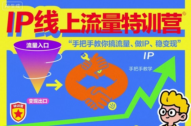 IP线上流量特训营，手把手教你搞流量、做IP、稳变现-好耶资源